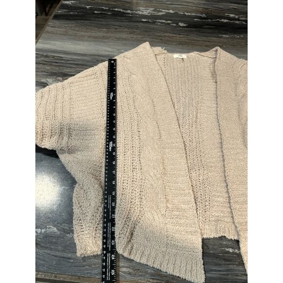 Entro Women's Cardigan Medium Tan Flawed Layering Cottagecore Boho Chunky Knit - Picture 10 of 14